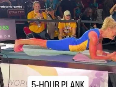 Grandmother planking world record: 61-year-old breaks her own feat